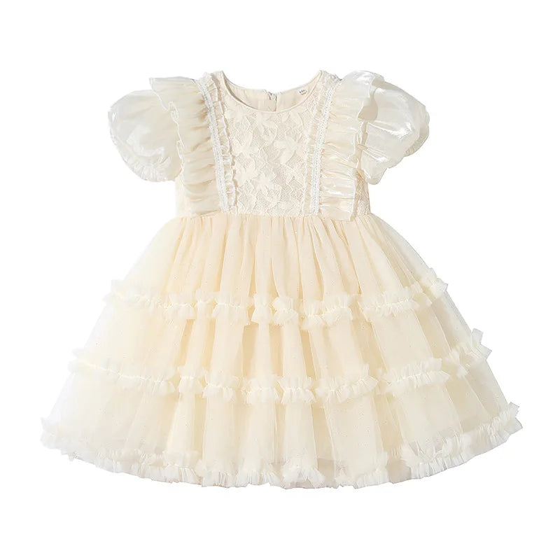 Girls' Princess Dress Summer New Style Little Girl Birthday Dress Dress Fashionable Children's Lolita Dress Short-Sleeved Dress
