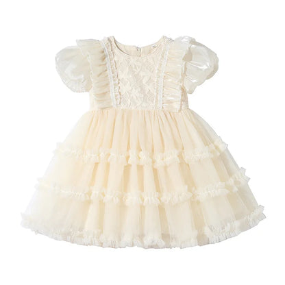 Girls' Princess Dress Summer New Style Little Girl Birthday Dress Dress Fashionable Children's Lolita Dress Short-Sleeved Dress