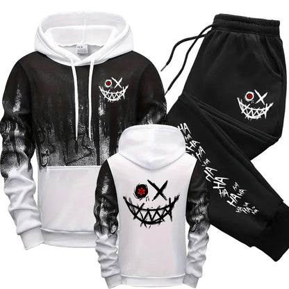 Men's Tracksuit  Men Two Piece Sets Versatile Casual Jogging Sweatshirts Fashion Comfort Daily Sports Simple Splashed Ink Hoodie