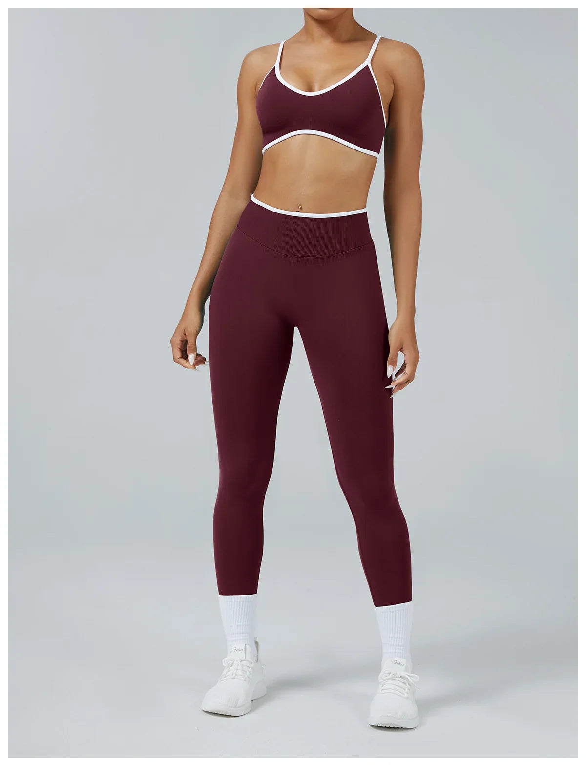 Women's Color Block Seamless High-Stretch Yoga Set, Butt Lifting Yoga Pants, Breathable Quick-Dry Active Workout Outfit