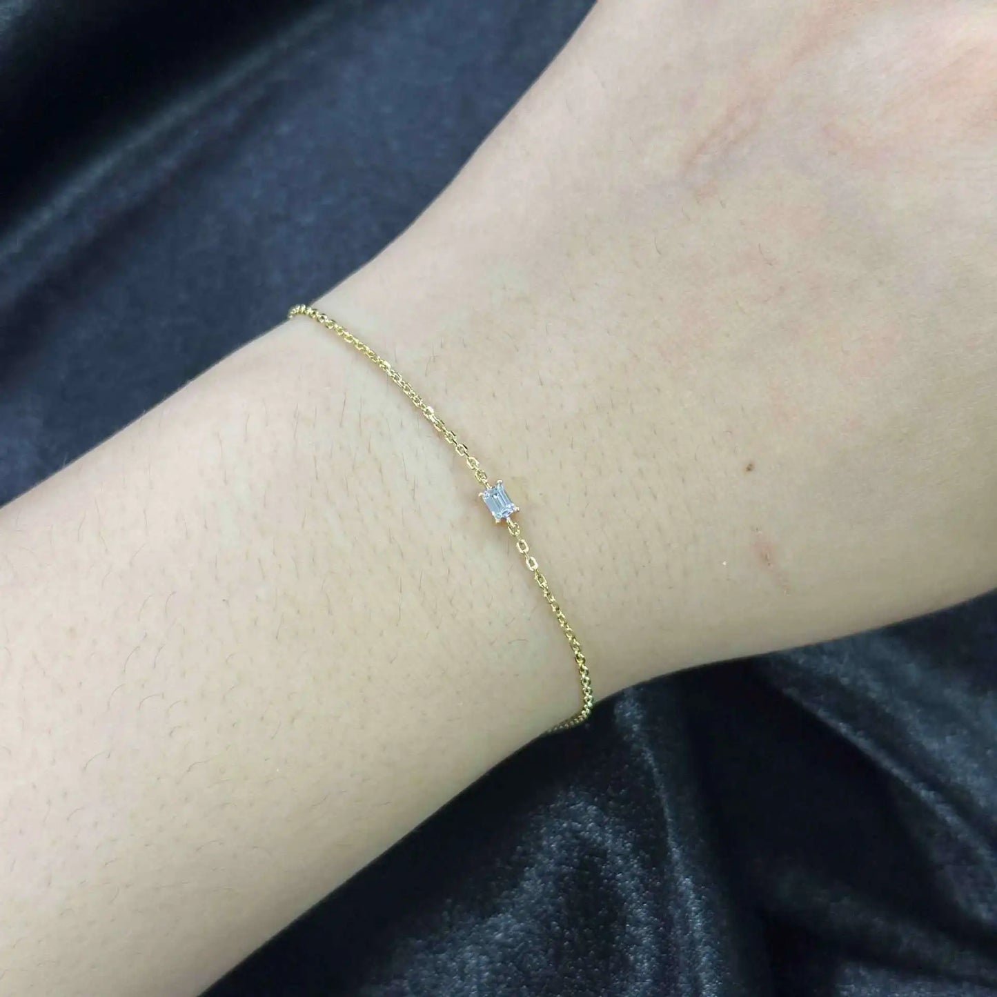 2.5mm Moissanite Bracelets For Women S925 Silver 18K Gold Plated Emerald/Pear Cut Lab Diamond HandChain Party Fine Jewelry
