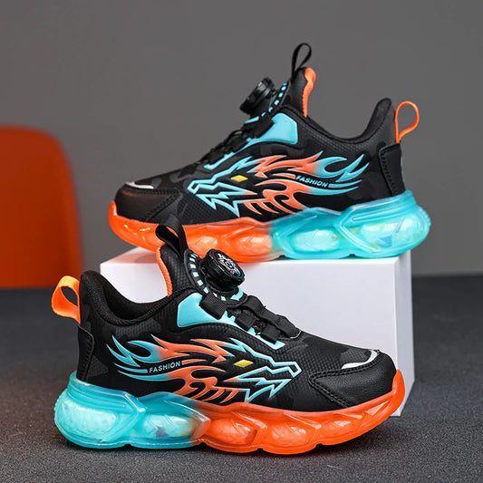 Fashion Children's Leather Casual Shoes For Boy Sneakers Breathable Kids School Walking Non-slip Sport Running Shoes Outdoor