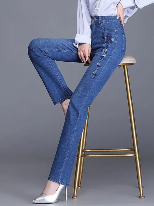 Embroidery Design Skinny Pencil Jeans