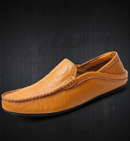 Men Leather Loafers Comfortable Slip On Shoes Breathable Lightweight Walking Shoes for Big Size 47 Casual Soft Driving Shoes