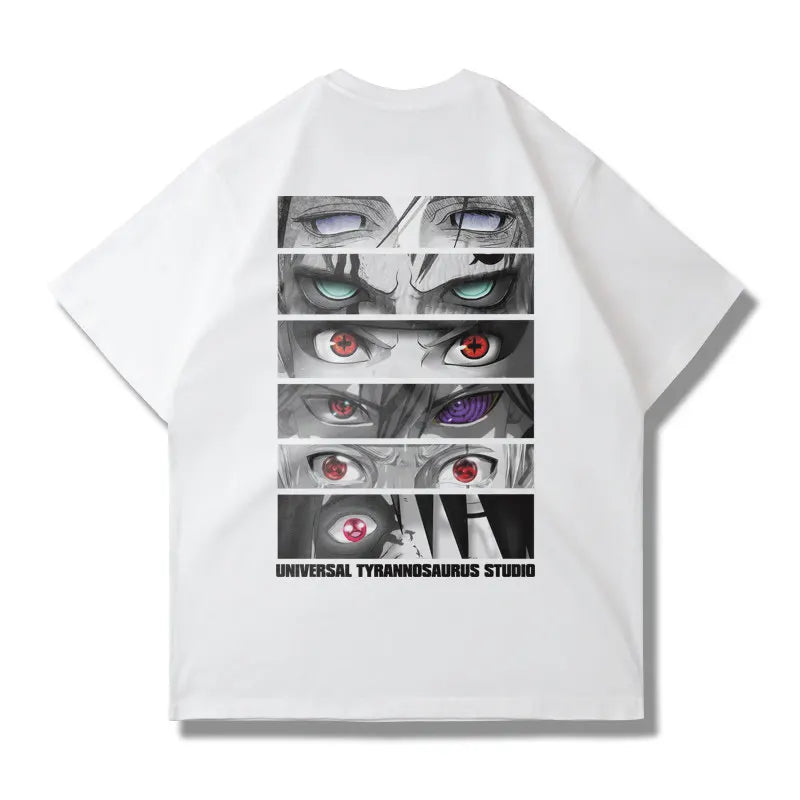 Camiseta Estampada com Estampa de Olho Estilo Fatiado, Produtos de Anime IP, Mangas Curtas Casuais para Adultos e Crianças