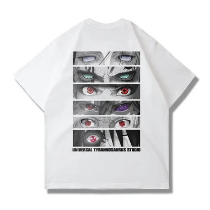 Camiseta Estampada com Estampa de Olho Estilo Fatiado, Produtos de Anime IP, Mangas Curtas Casuais para Adultos e Crianças