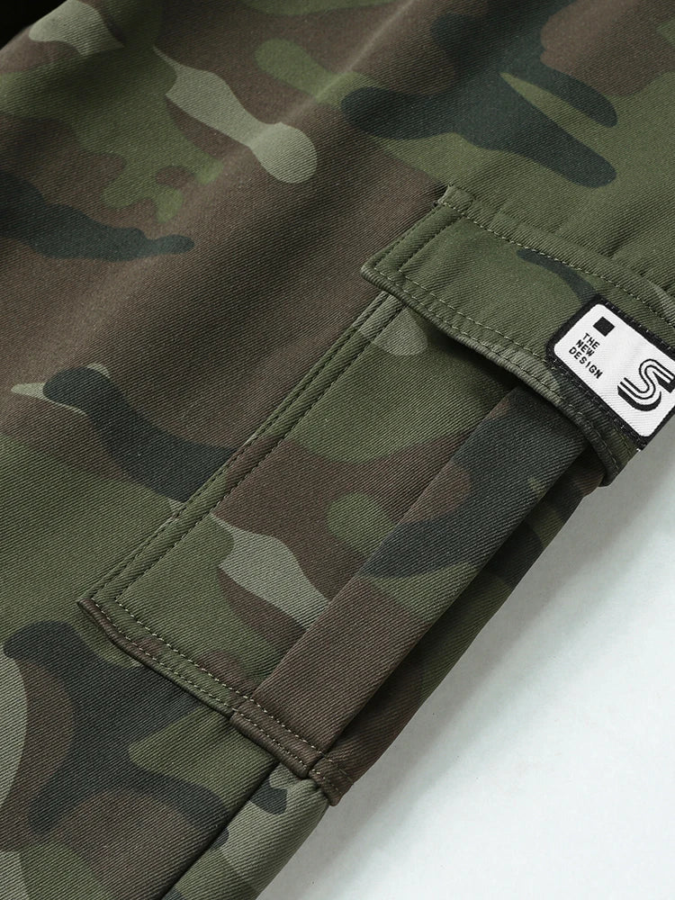 Men's  Camouflage Cargo Pants Sweatpants Outdoor Bunched Long Trousers  Casual Autumn Multi-Pocket Durable Workwear Male Trouser