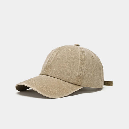 Hat Men's Washed Coated Baseball Cap Color Tile Korean Version Simple Dome Cap Solid Color Sports Sun Hat