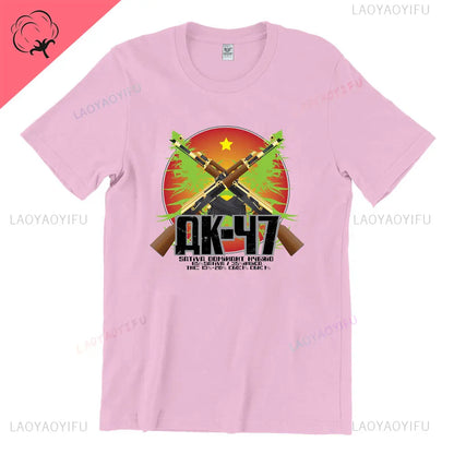 Vintage Classic Man Ak 47 TShirt Casual Fashion Military Fan Printed Cotton Shirt Summer O-neck Breathable Short-sleev Camisetas