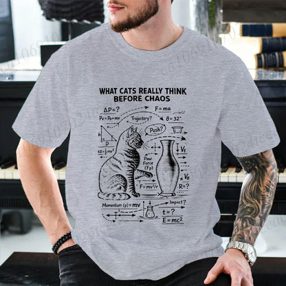 Funny Cat Science Printed Mens Graphic Tee Novelty Sarcastic Funny T-Shirt New Fashion Men Women T-Shirts Casual Short Sleeve