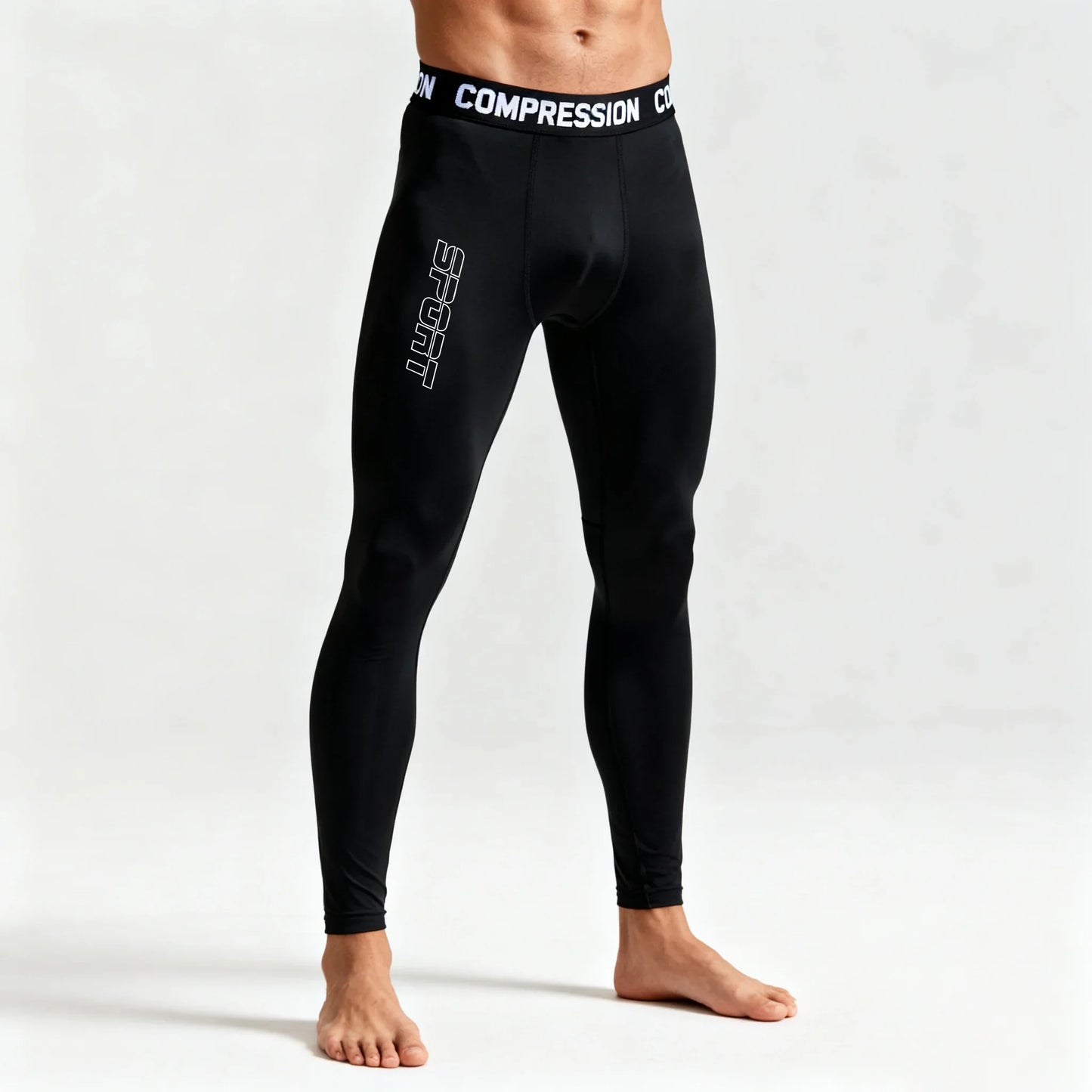 Men's Compression Leggings High Elastic Quick Dry Breathable Sports Base Layer for Gym Running Basketball Workout