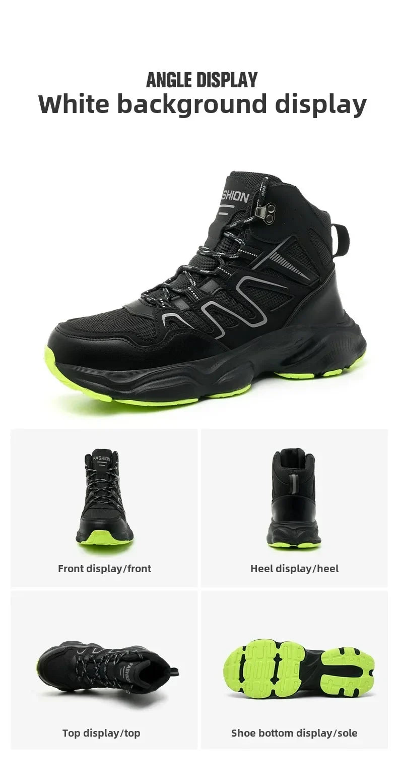 Ankle-Length Men Safety Boots Anti-smash Anti-stab Construction Work Steel Toe Shoes Male Work Boots Work Safety Shoes