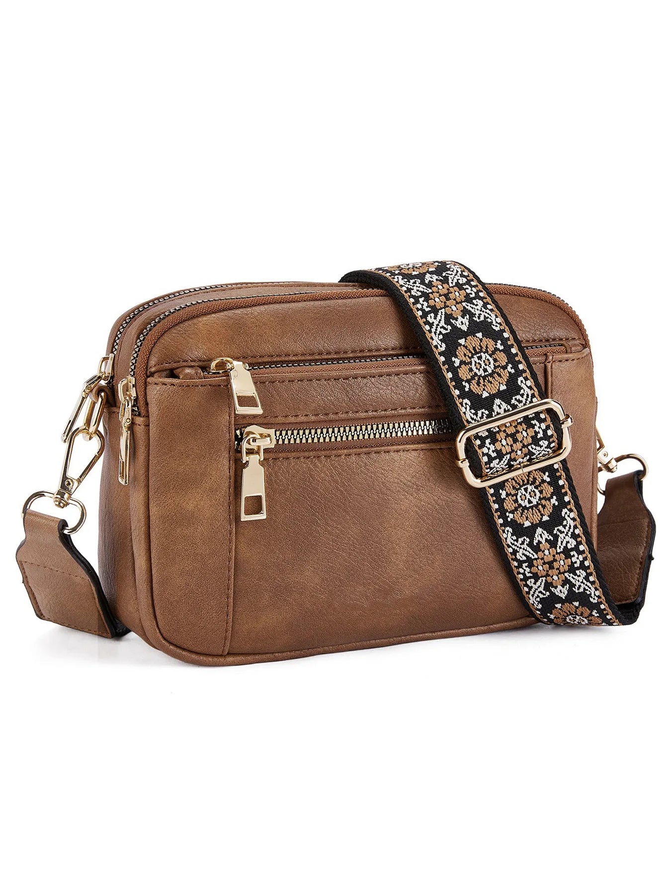 Ladies' Small Square Bag Two-tone Leather Crossbody Bag Large-capacity PU Crossbody Wallet Multi-functional Small Square Bag