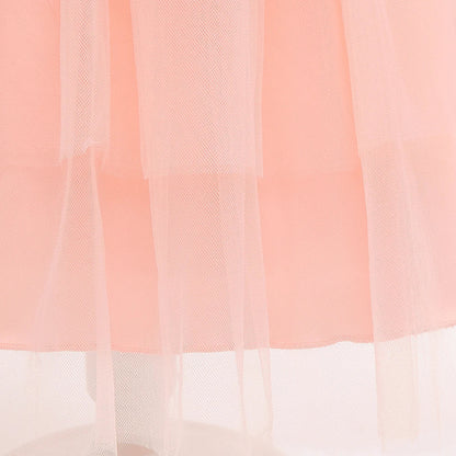 Summer Bow Bridemaid Party Girls Dresses Elegant Tulle Birthday Wedding Princess Dress for Girl New Years Prom Christmas Costume