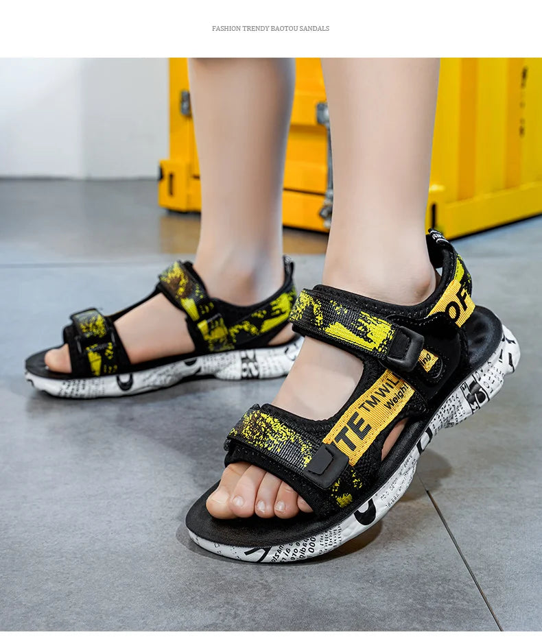 New Style 2025 Summer Kids Sandals Fashion Sandalias Childrens Shoes Non-slip Soft Bottom Beach Boys Sandals For Child