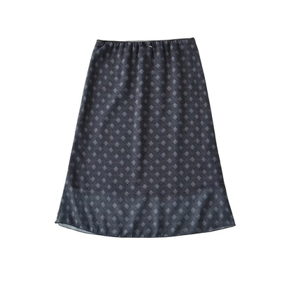 Sexy Slimming High Waist f-length Skirt Sweet Spicy Girl Faionable Versatile Outerwear A-line  Skirt for Women