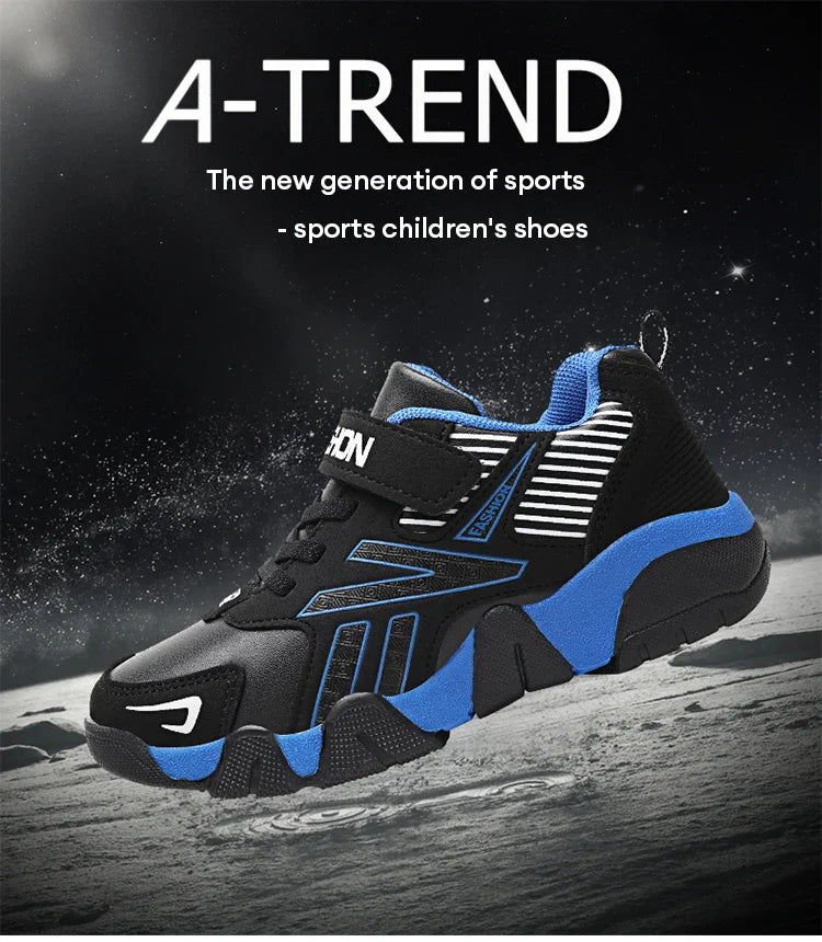 Four Seasons Leather Kids Shoes Non Slip Outdoor Children Walking Sneakers Casual Boys Sport Tennis Size 28-39