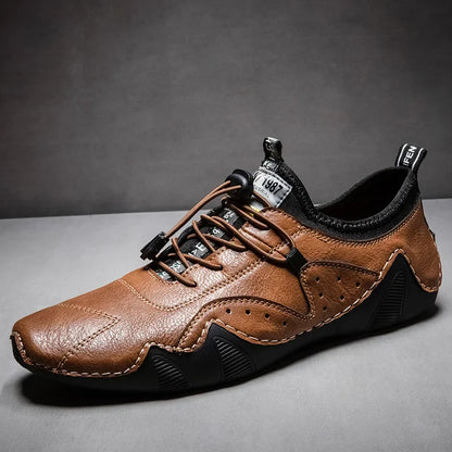 Leather Casual Sneakers for Men Driving Shoes 2024 New Fashion In Waterproof Men Doug Luxury Dress Loafers Shoes Footwear ﻿
