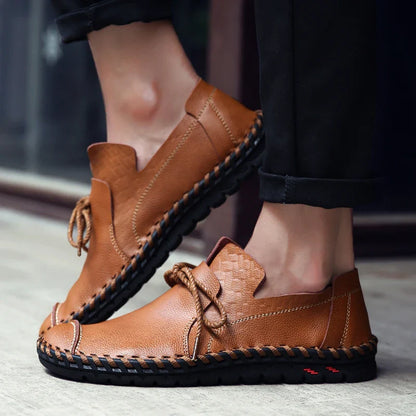 Spring Handmade Leather Men Shoes Casual Sneakers Slip On Loafers Men Driving Soft Leather Shoes Men Hot Sale Zapatillas Hombre
