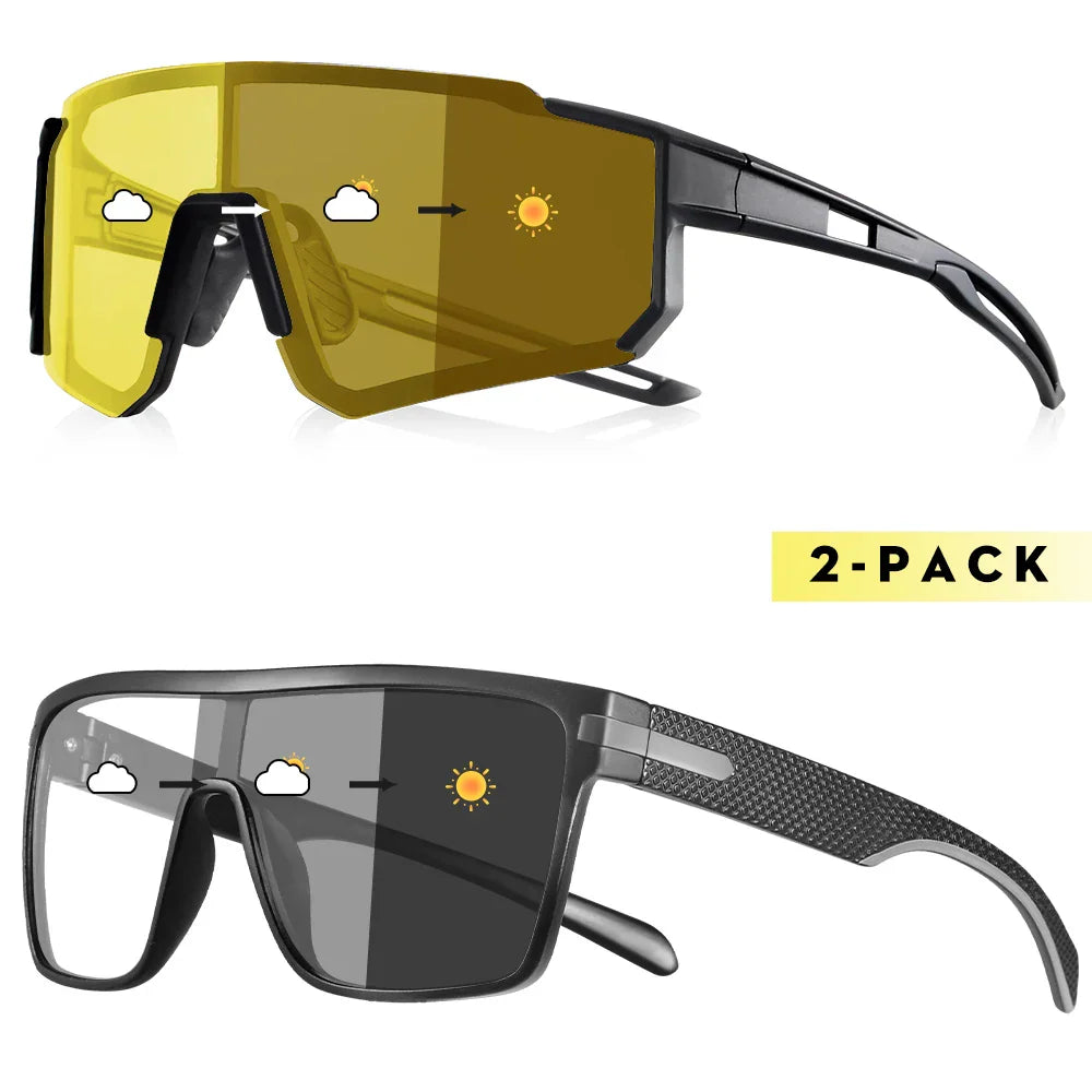 Fashion Photochromic Polarized Sunglasses Men Women Oversized Sun Glasses Male Night Vision Driving Goggles UV400