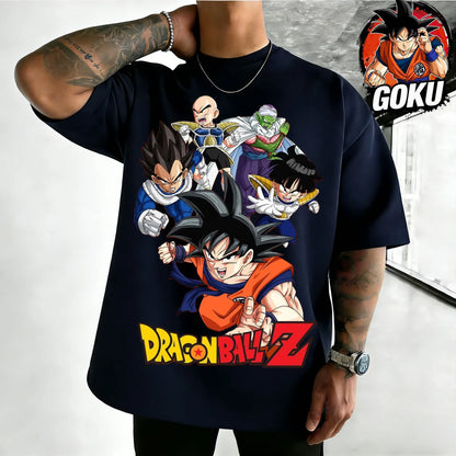 Oversized T-shirt High Quality 100% Cotton Retro Team Graphic Print Unisex Casual Tee for Adults Kids