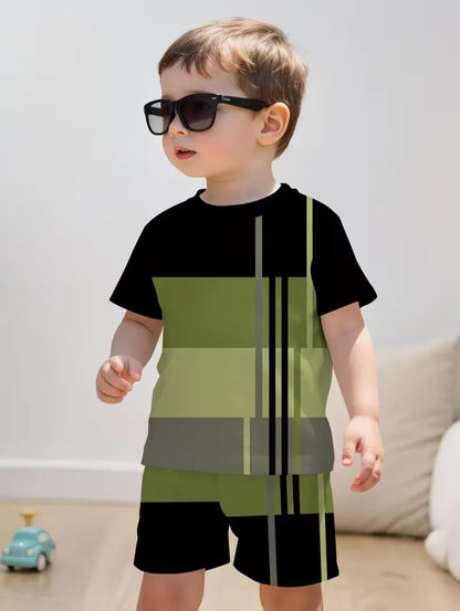 Boys Loose Casual Sets Summer Teen Gradient T-Shirts Shorts 2PCS Big Kids Sport Short Sleeve Clothes Suits Children Print Outfit
