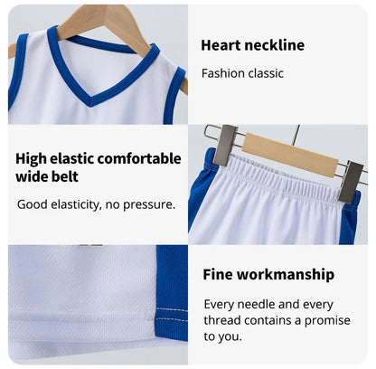 Summer CHILDREN'S Basketball Suit Boys and Girls Sports Vest Shorts Suit 23rd Handsome Boys and Students Vest Suit 2-piece.