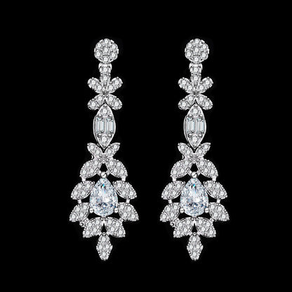 Luxury Women's Jewelry Elegant Style Bride CZ Necklace Earrings Bracelet Ring Jewelry Set&M Bride Large Wedding Jewelry Set