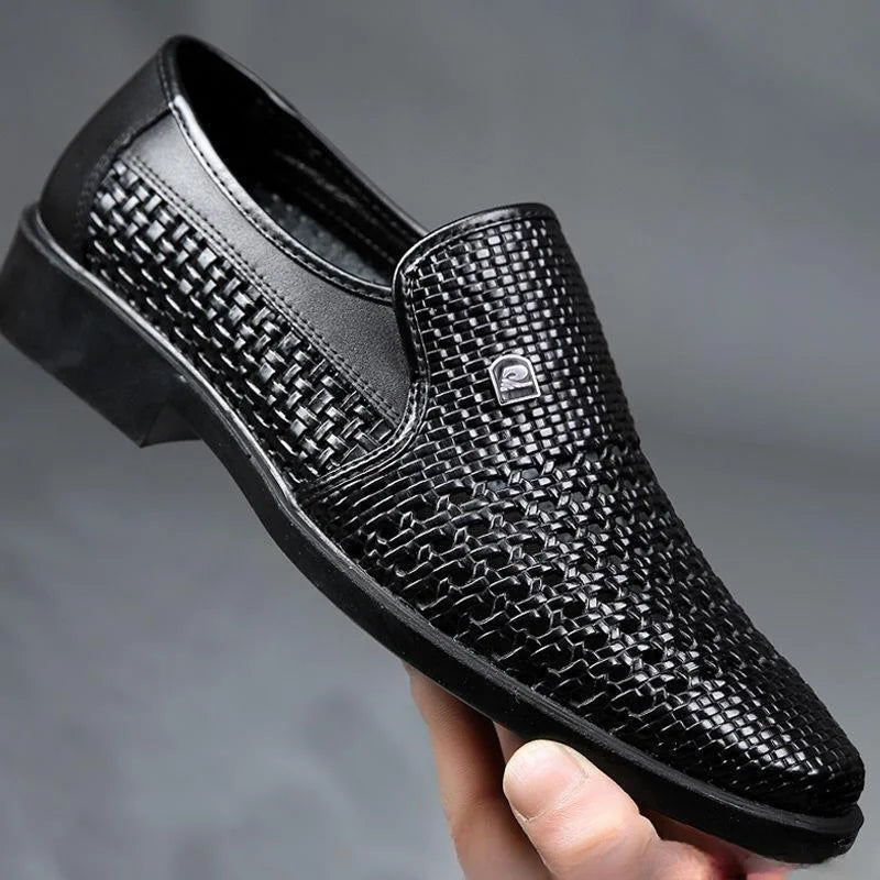 Summer Men's Loafers Breathable Mens Leather Shoes Soft Soles Male Casual Shoes Slip-on Oxford Shoes Business Zapatos De Hombre