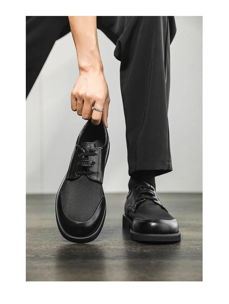 Summer New Leather Shoes Men's Business Hollow Holes Soft Bottom Men's Sandals Formal Wear Breathable Office Dress Shoes for Men