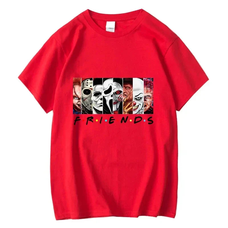 Men's High Quality T-shirt 100% Cotton T-shirt Funny Friends Print T Shirt Loose Summer Cool O-neck Men T-shirt Casual Tops