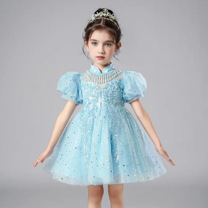 Girl Flower Princess Dress Kids Summer Gown Dresses For 2-10 Years Girls Wedding Birthday Party Clothing Children Pink Costume