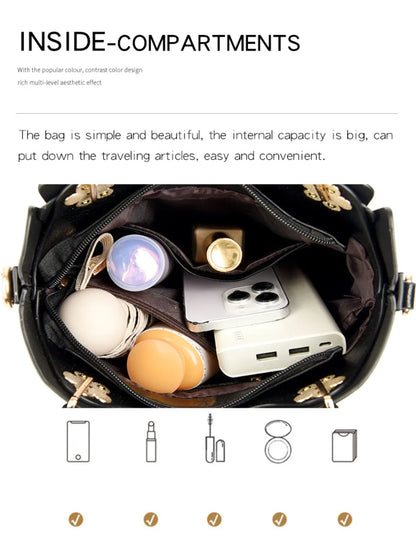 Genuine Brand Fashion Luxury High Quality 3 Layers Leather Handbag Women 2024 Crossbody Bags for Women Lady Large Capacity 2024