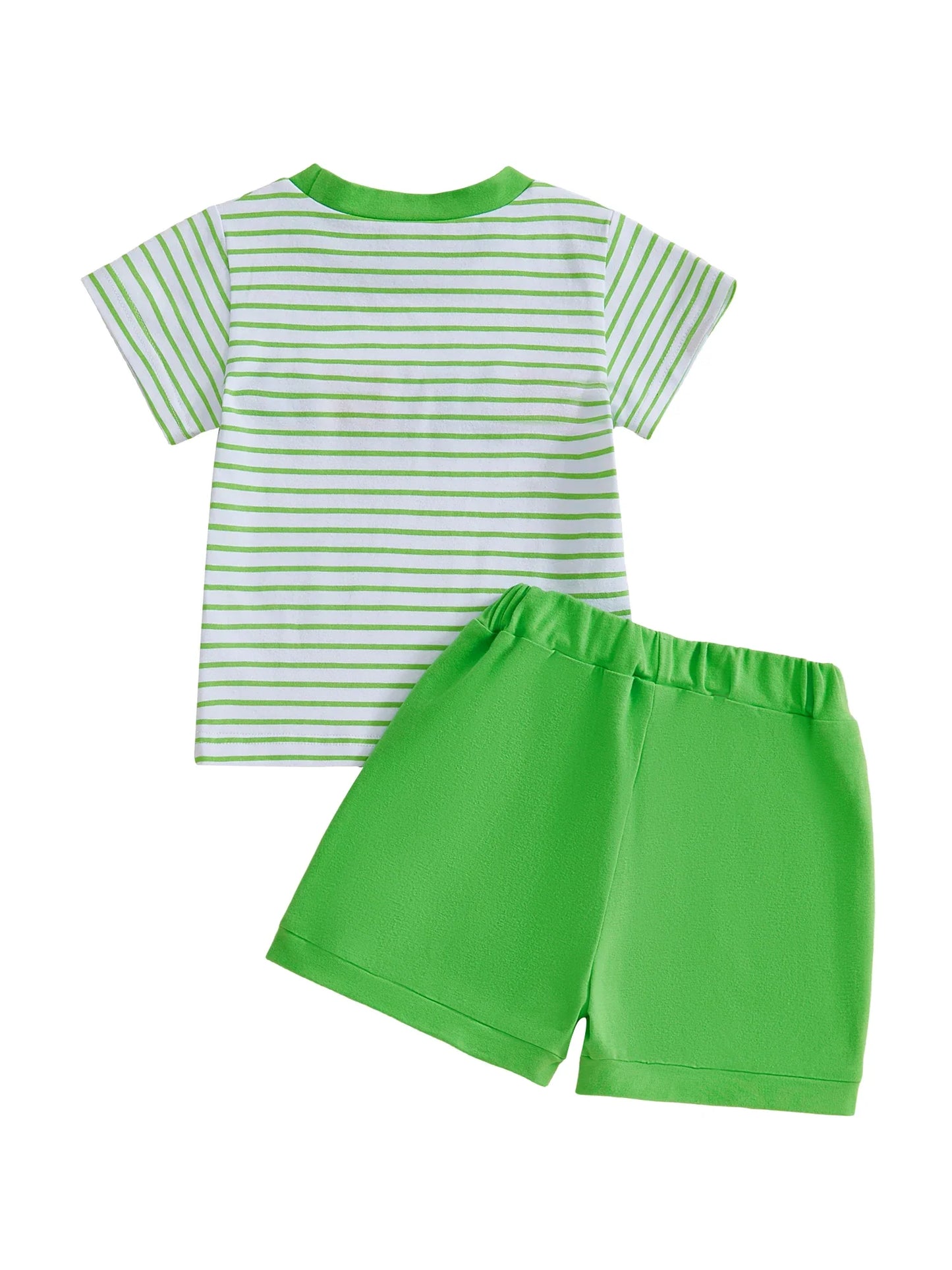 Summer St. Patrick's Day Kids Baby Boys Clothes Set Short Sleeve Letter Embroidery T-Shirt Shorts Outfits Clothes