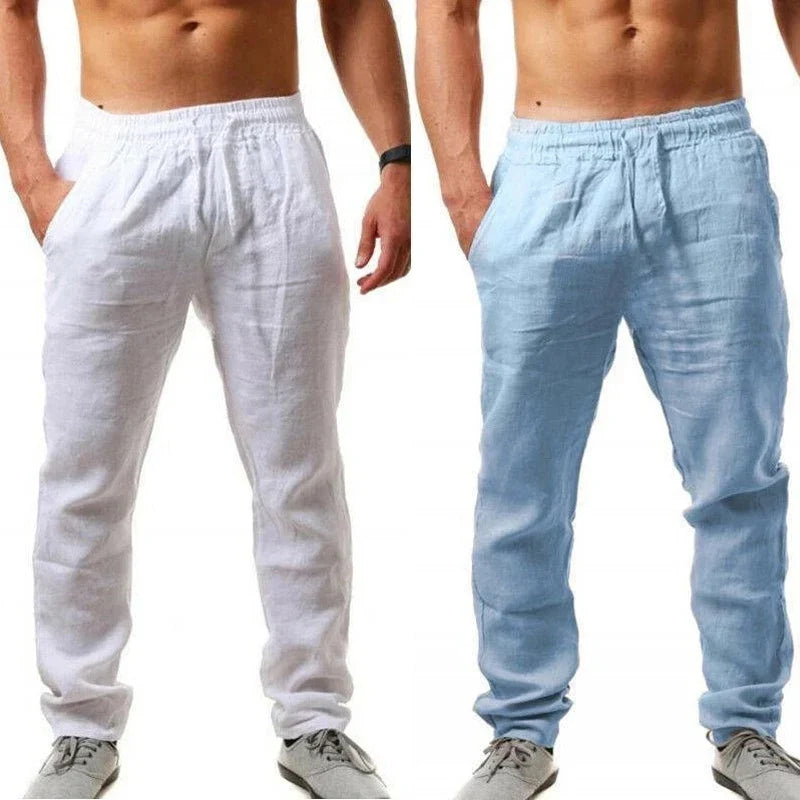 Men's cotton and linen pants, men's autumn new casual breathable solid color linen pants, fitness streetwear s-5XL