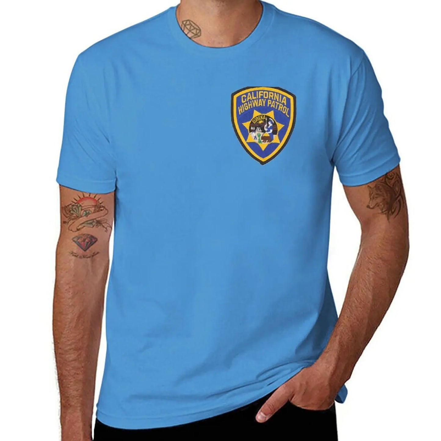New California Highway Patrol T-Shirt kawaii clothes tees mens funny t shirts