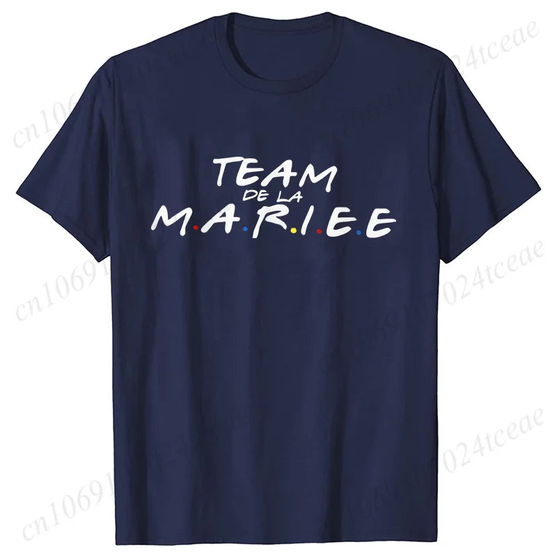 Friends Bachelorette EVJF Party T-shirt French Girls Single Farewell Tops Team Bride Bridesmaid Tees Bridal Shower Wedding Shirt
