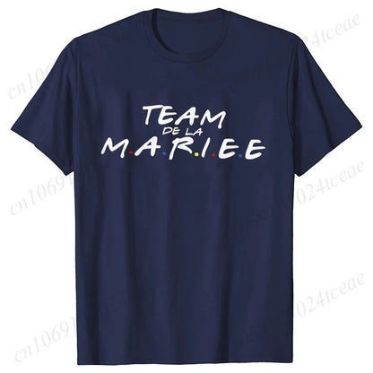 Friends Bachelorette EVJF Party T-shirt French Girls Single Farewell Tops Team Bride Bridesmaid Tees Bridal Shower Wedding Shirt