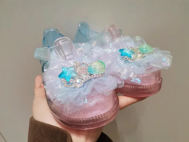 Girls' Princess Sandals 2025 Summer New Children's Jelly Sandals Soft Bottom Closed-toe Anti-collision Baby Kid's Beach Shoes