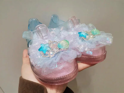 Girls' Princess Sandals 2025 Summer New Children's Jelly Sandals Soft Bottom Closed-toe Anti-collision Baby Kid's Beach Shoes