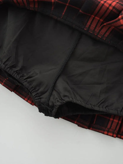 Summer Mini Skirts For Woman Korean Fashion Red Plaid Skirts Women Y2k Skirts Pleated Pleated Skirts Vintage Preppy Style