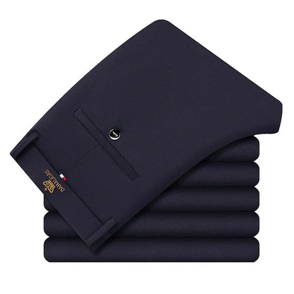 2026 Summer Male Suit Pants Formal Dress Pants 4 Way Stretch Straight-Fit Utility Work Pants