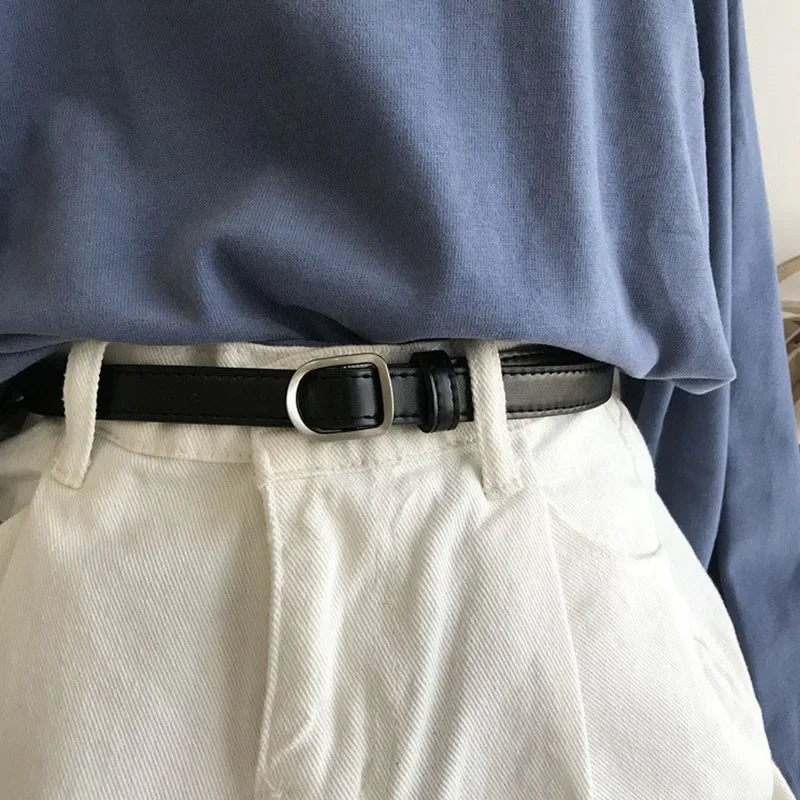 Men Belt Casual Simple Perforated Women'S Belt Paired With Jeans Men'S Belt Pu Leather Belt