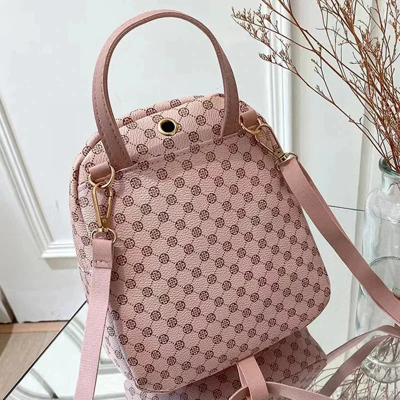 Classic floral material backpack for women, fashionable student backpack for women, daily shopping bag for women