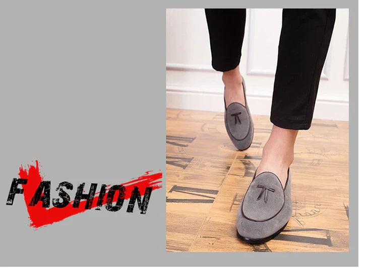 Loafers men Korean version of the trend British fringe men's shoes suede sanded bean shoes a slip-on small leather shoes