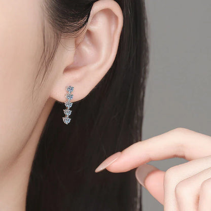 3mm Full Moissanite Earring For Women Wedding Fine Jewely 925 Sterling Sliver With White Gold Plated Party Studs Earrings