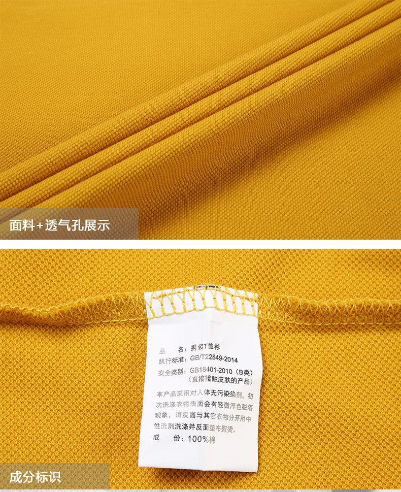 100% Cotton high-End Brand Men's Summer Exquisite Embroidery Short Sleeved Polo Shirt Trend Casual Lapel T-Shirt Men's Clothing
