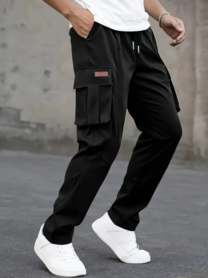 American style high street multi pocket workwear pants for men's new trendy loose straight leg versatile casual long pants