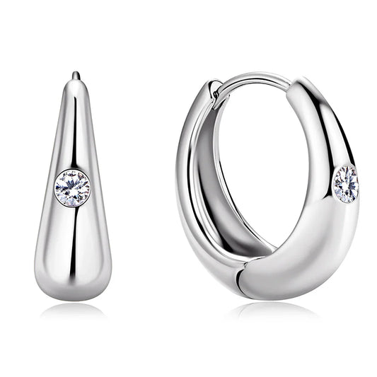 Exquisite Moissanite Diamond Hoop Earrings for Women 100% S925 Sterling Silver Plated 18k Yellow Gold Huggie Earring Wholesale