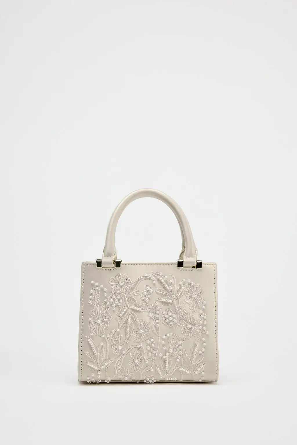 Bolsa Tote Mini Duffel Pérola, Bolsa Transversal Feminina com Correntes, Bolsa Pequena Elegante Designer de Luxo Feminina